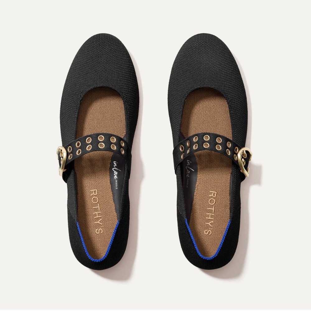 Rothy's Black Ballet Mary Jane Flats - Size 9